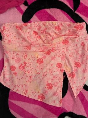 Pink Floral Crop Top